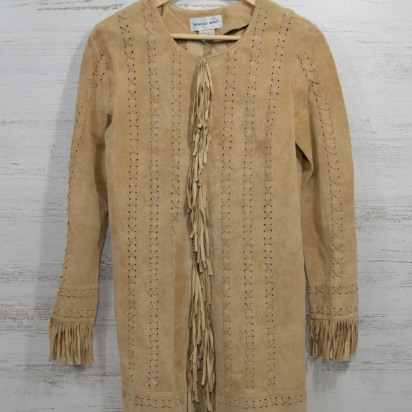 Newport News Jackets & Blazers - Newport News Tan Suede Small Boho Duster Jacket
